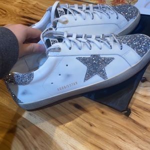 Golden Goose Superstar Glitter Star and Heel Sneaker